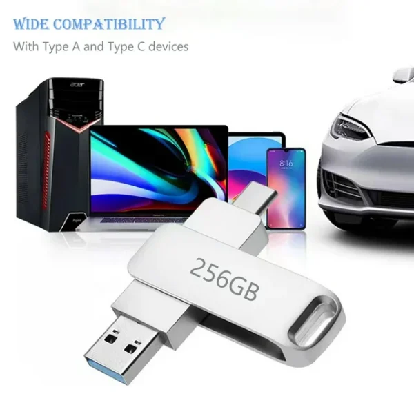 256gb usb c dual flash drive 2 in 1 otg usb 3.0 + usb c memory stick,dual thumb photo usb stick jump drive for android smartphone, computers, macbook, tablets, pc