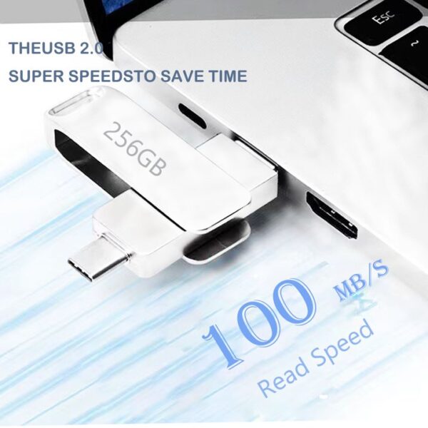 256gb usb c dual flash drive 2 in 1 otg usb 3.0 + usb c memory stick,dual thumb photo usb stick jump drive for android smartphone, computers, macbook, tablets, pc