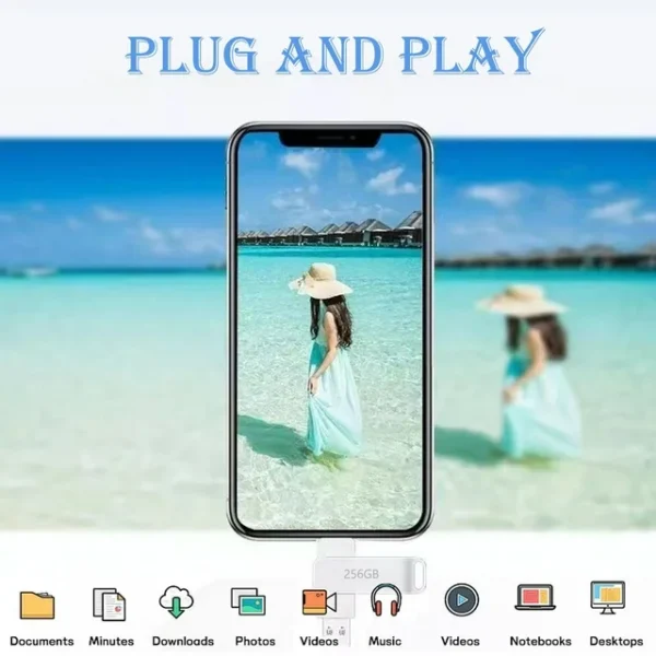 256gb usb c dual flash drive 2 in 1 otg usb 3.0 + usb c memory stick,dual thumb photo usb stick jump drive for android smartphone, computers, macbook, tablets, pc